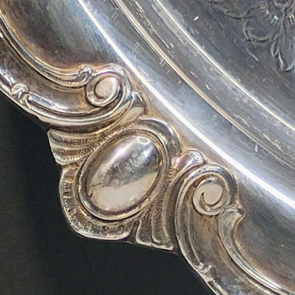 Vtg Webster Wilcox Serving Tray International Silver Co Plated Ornate Rochelle - Picture 9 of 12